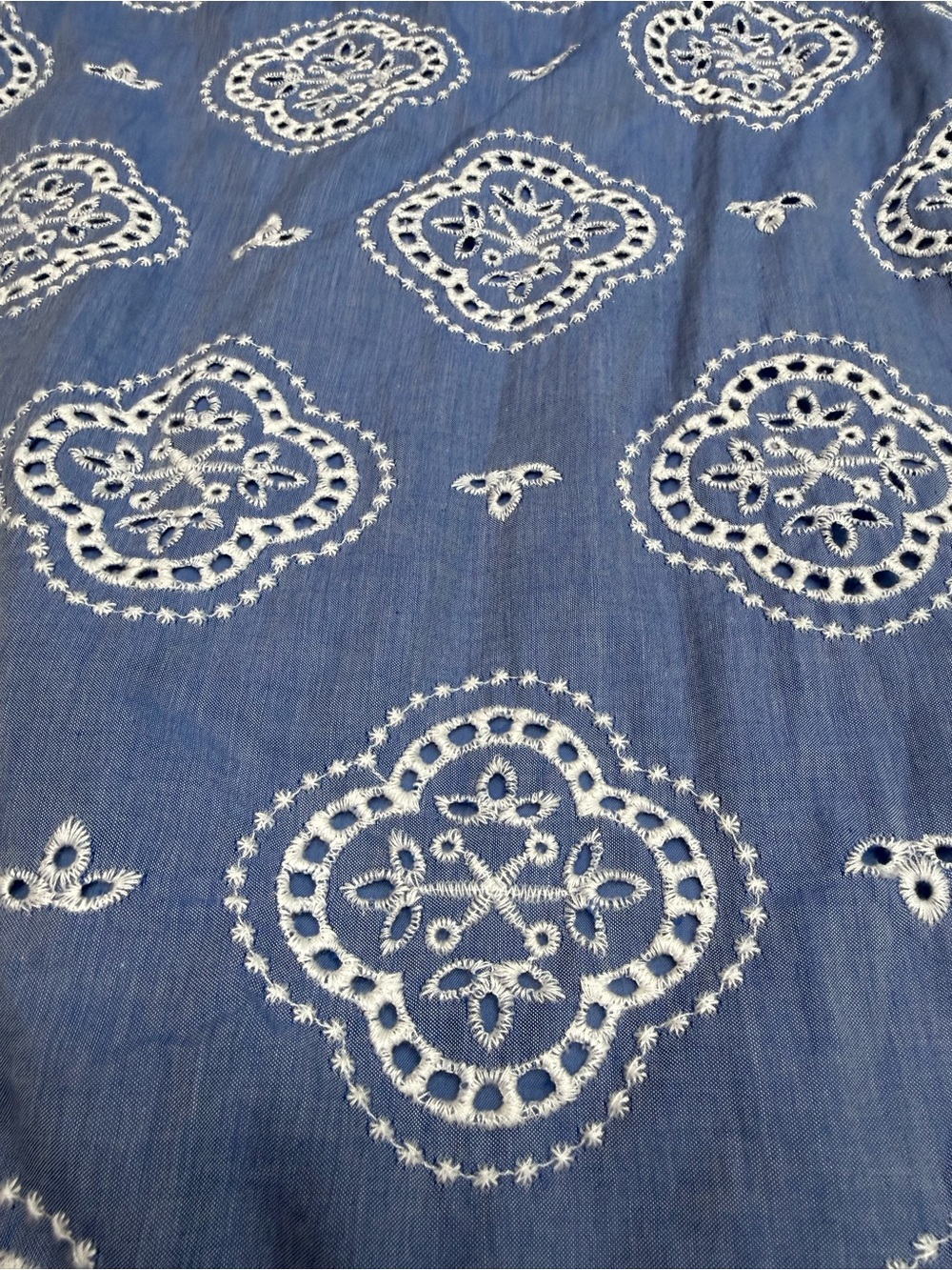 Talbots Blue Eyelet Embroidered Shift Dress size 10P - Picture 7 of 12